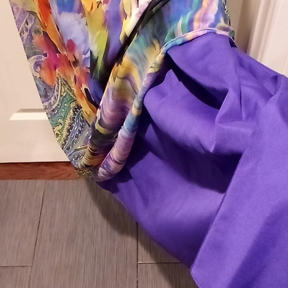 Oleg Cassini Paisley Floral Maxi Dress, ladies size 10 - Picture 5 of 10